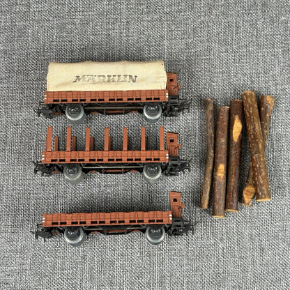 Vintage Marklin HO scale Die-Cast Freight Cars # 321G , 322 , 323