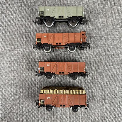 Marklin HO scale Vintage Die-Cast Freight Cars # 311 - lot of 4