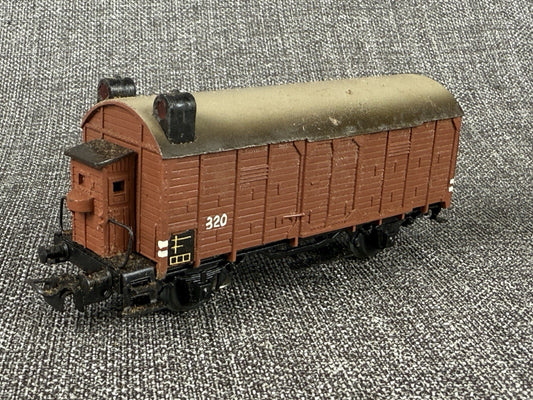 Marklin HO scale #320 Box Car with Brakeman's Cab, illuminated , Die-cast 1950's