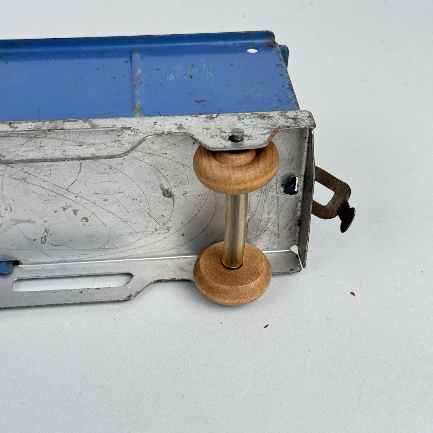 Marx Lumar Lines Art Deco Pressed Steel Train Engine & 2 Gondolas W/ Wood Wheels