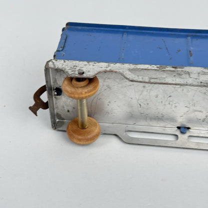 Marx Lumar Lines Art Deco Pressed Steel Train Engine & 2 Gondolas W/ Wood Wheels