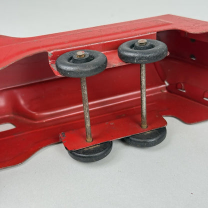 Marx Lumar Lines Art Deco Pressed Steel Train Engine & 2 Gondolas W/ Wood Wheels