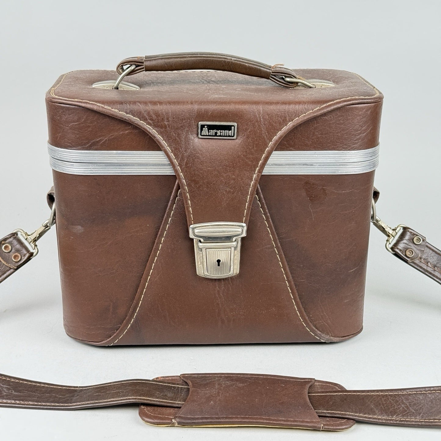 Vintage Marsand (Made In USA) Brown Leather Camera Bag w/ Straps & Compartments