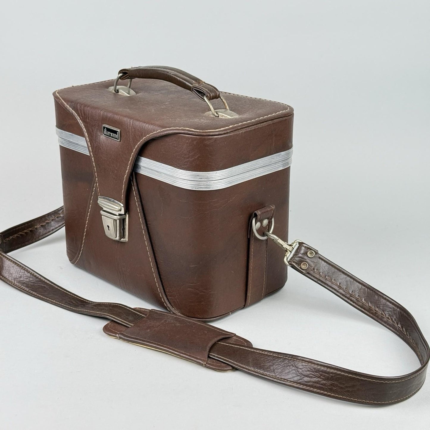Vintage Marsand (Made In USA) Brown Leather Camera Bag w/ Straps & Compartments