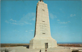Vintage Postcard Wright Brothers Memorial, Wilbur Wright, Orwille Wright, NC