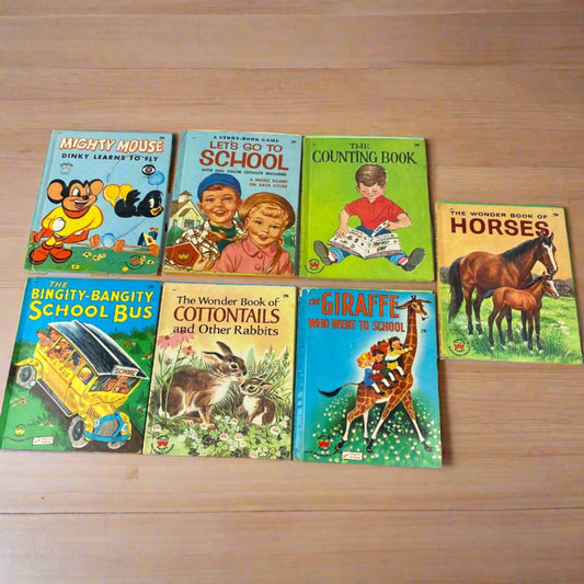 Set of 7 Vintage Wonderbooks Kid's Books