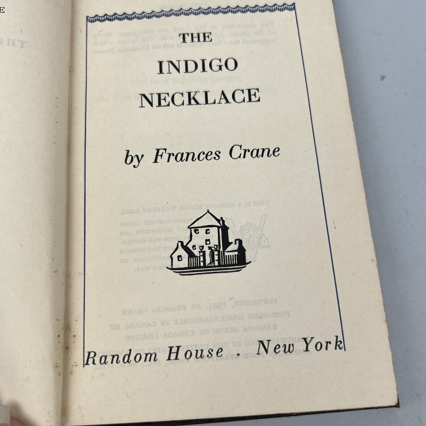 Frances Crane The Indigo Necklace aka The Indigo Necklace Murders 1st US HC