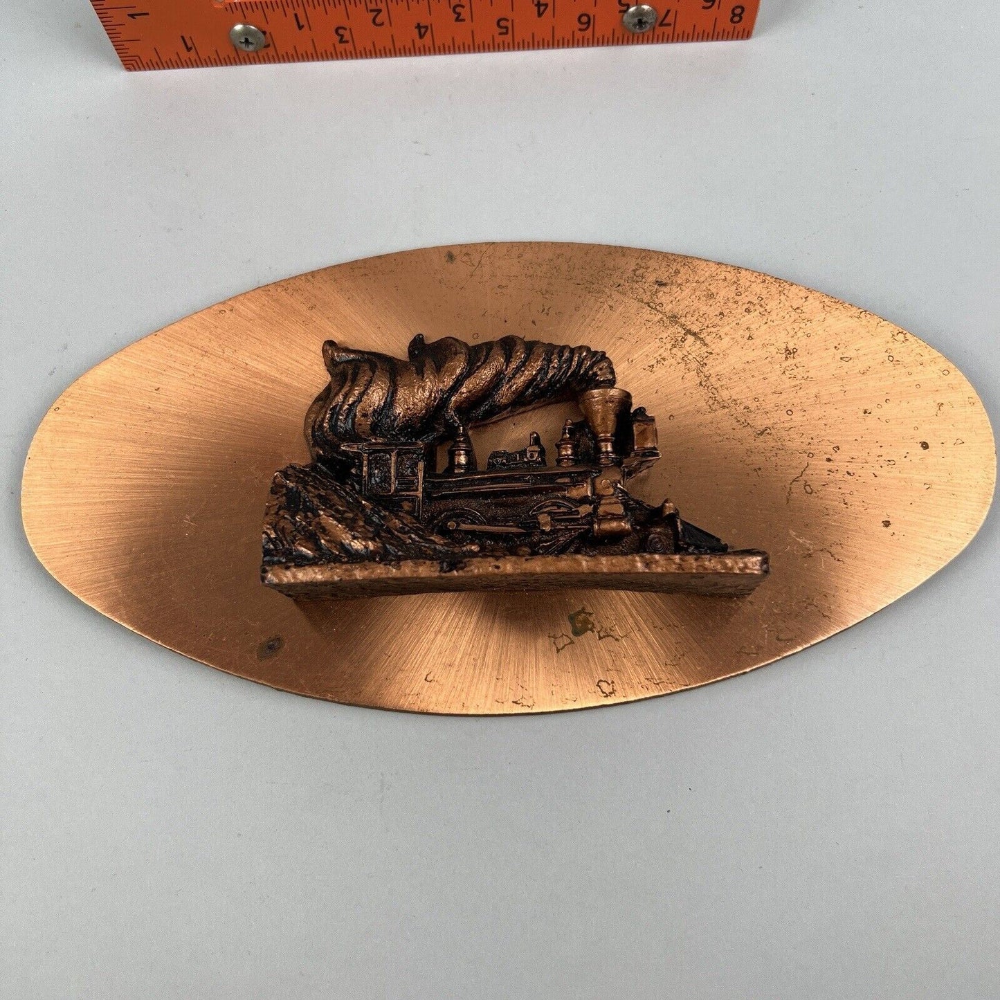 Vintage 3-D COPPER “TRAIN” Wall Hanging Metal/Resin 10" x 4.5"