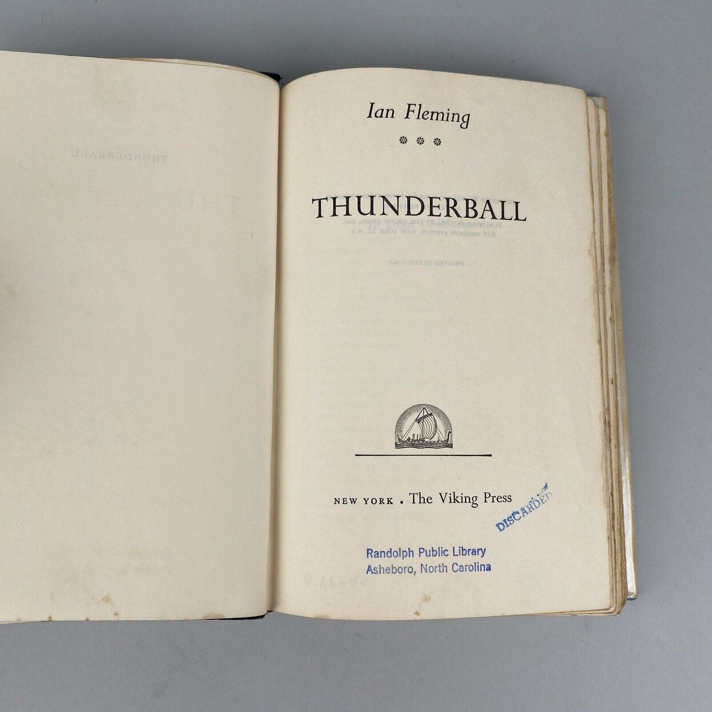 James Bond Novel: Thunderball by Ian Fleming 1961 Hardcover Dust Cover