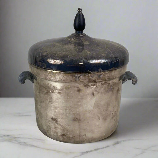 Vintage F.B. Rogers Silver Co Lidded Silverplate Ice Bucket #5511 , 7"x 7"