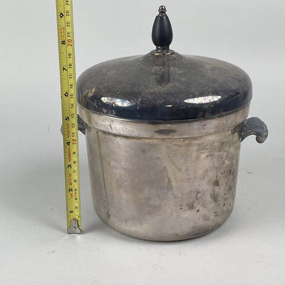 Vintage F.B. Rogers Silver Co Lidded Silverplate Ice Bucket #5511 , 7"x 7"