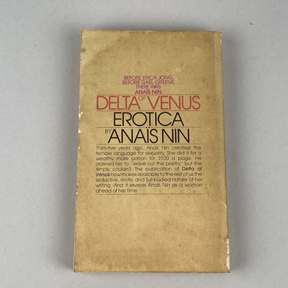 Delta of Venus Erotica by Anais Nin, Bantam Edition, Second Printing 1978