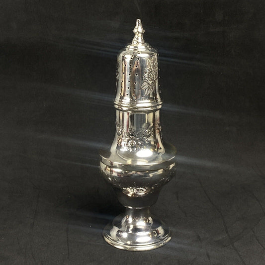 Vintage Silver Color Salt Sugar Shaker Large, Ornate