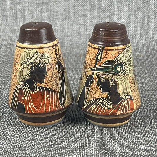 Vintage Terra Cotta Salt and Pepper Shakers Roman Empire (Greek)