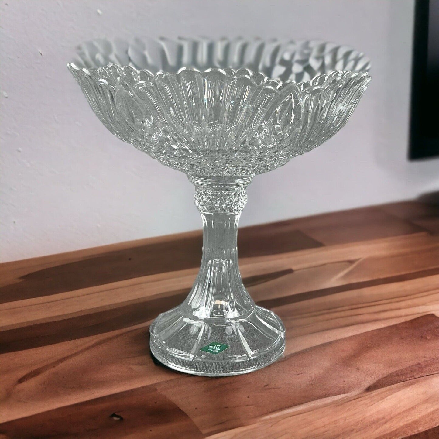 SHANNON CRYSTAL Compote Made In Ireland 12" Tall x 12" Wide (Fruit) Glass