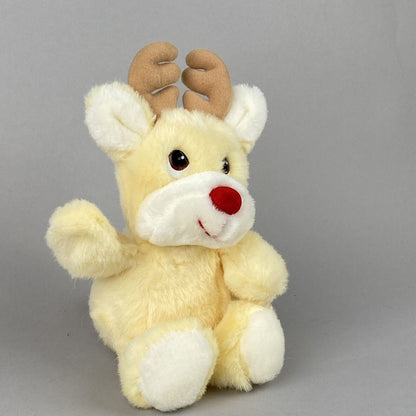 Vintage Russ Baby Plush Baby Rudolph the Red Nose Reindeer with Rattle