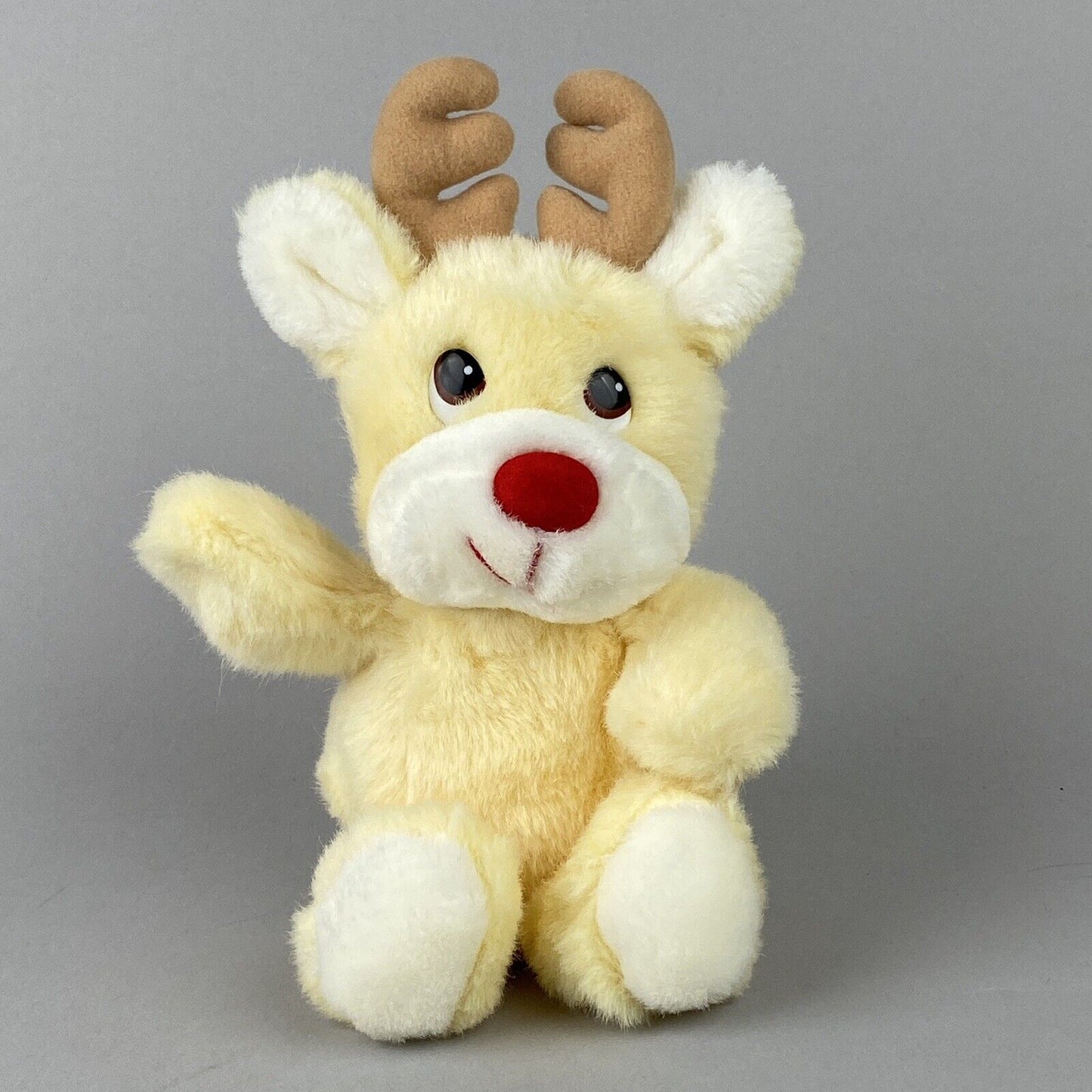 Vintage Russ Baby Plush Baby Rudolph the Red Nose Reindeer with Rattle