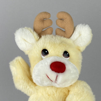 Vintage Russ Baby Plush Baby Rudolph the Red Nose Reindeer with Rattle