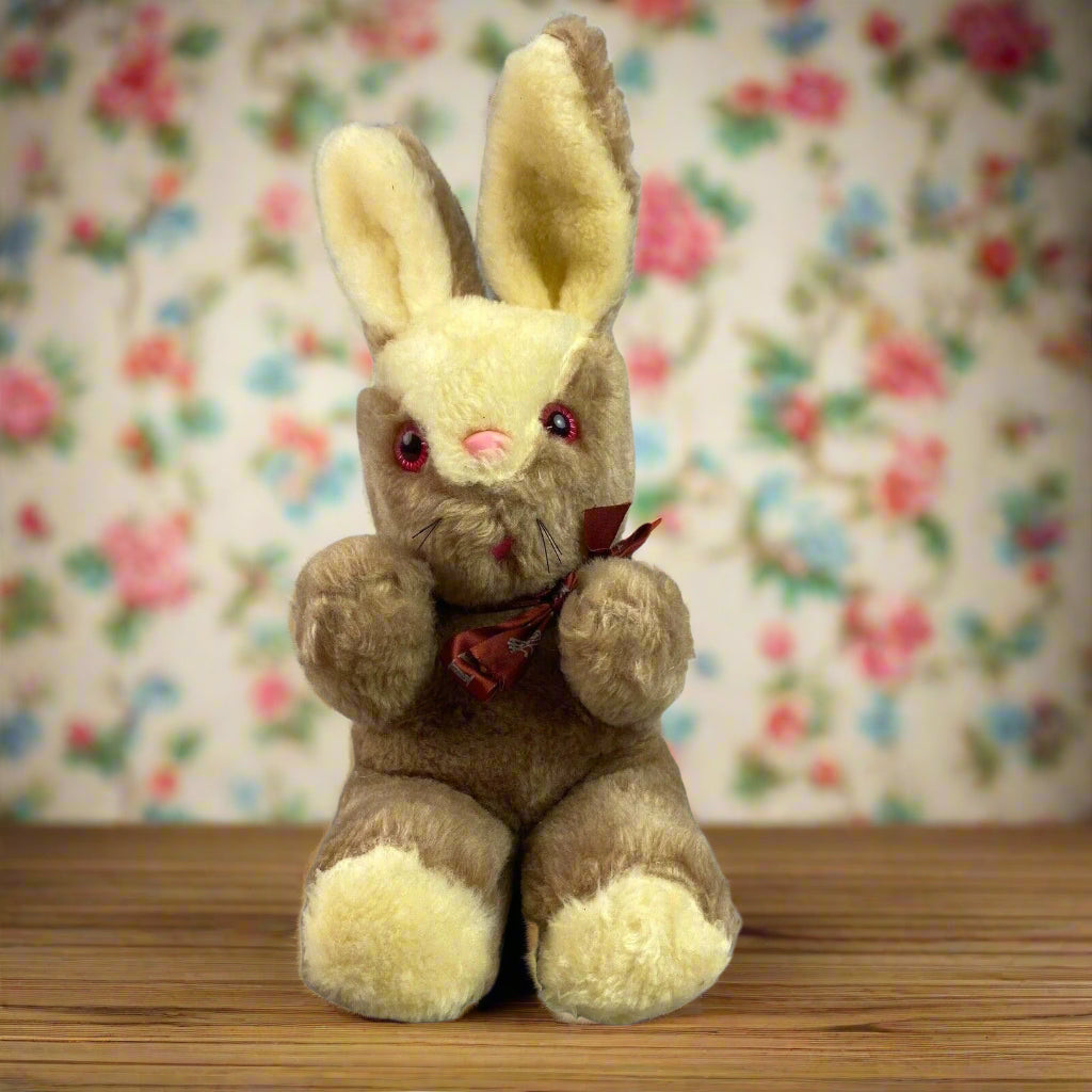 Vintage Rabbit Plush Stuffed Animal with Wind-Up Music