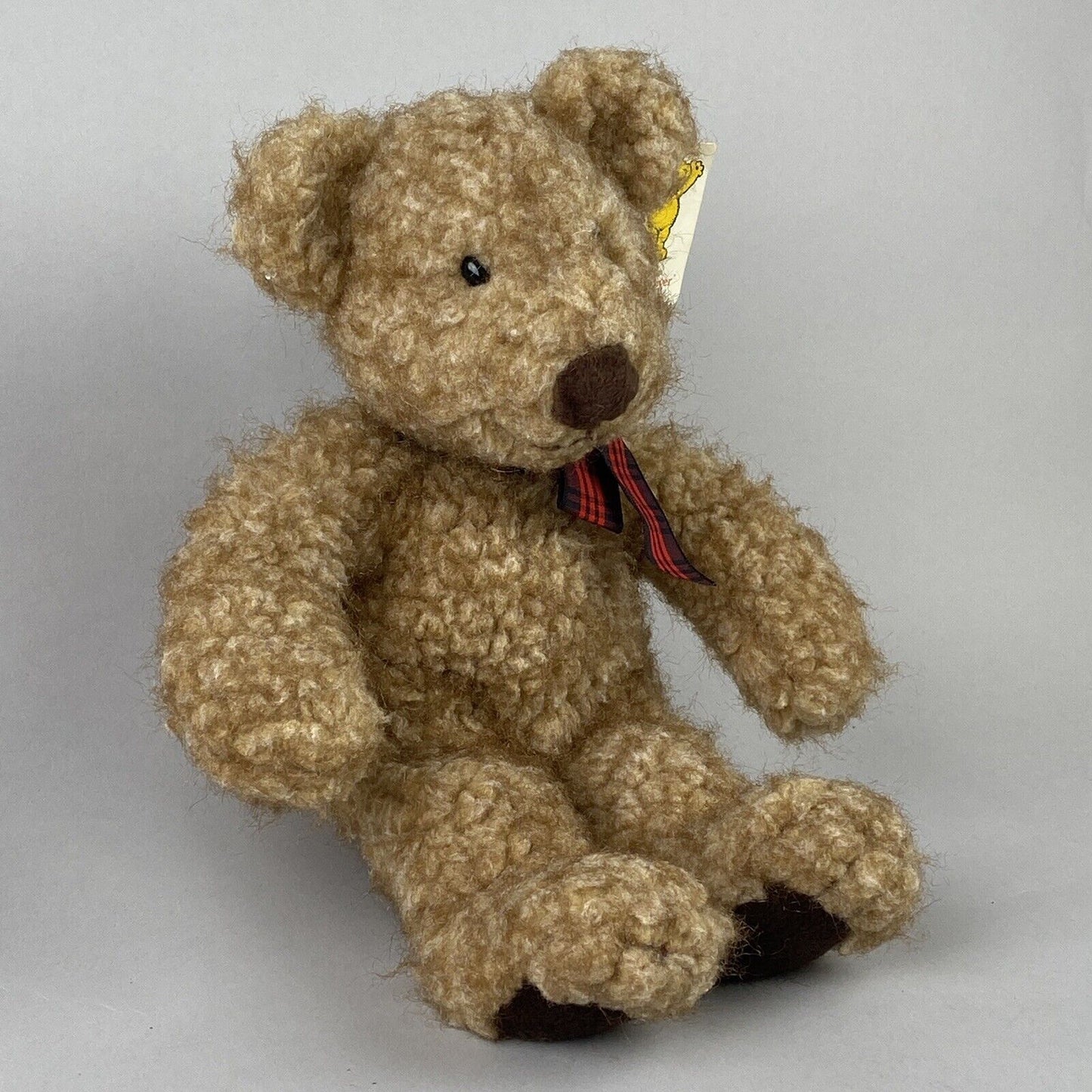 Vintage 1997 Mary Meyer  "Graham" Teddy Bear Plush Wearing Plaid Bow 13" w/Tags