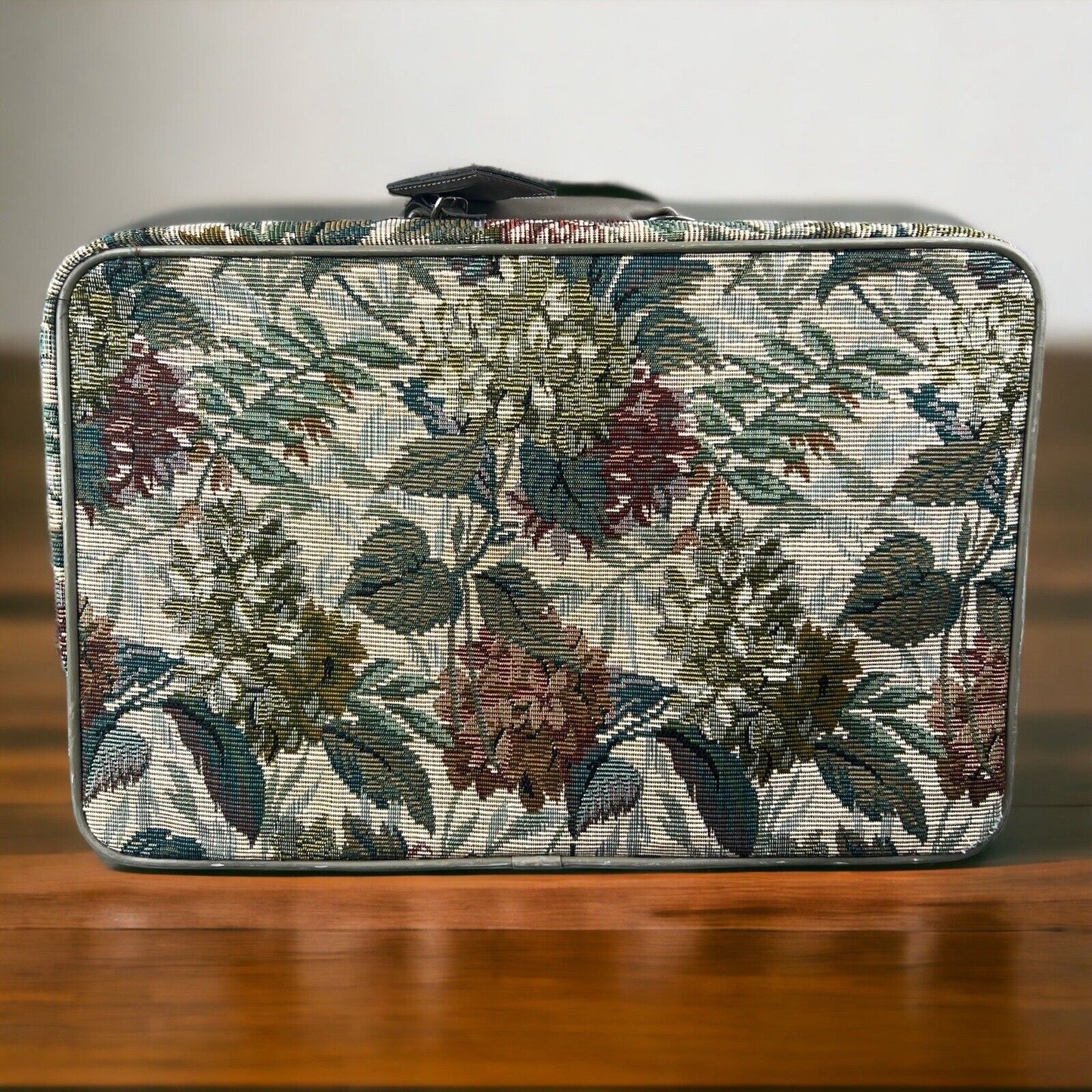 Jordache Floral Tapestry Luggage Overnight Travel Suitcase 20" X 13" Small