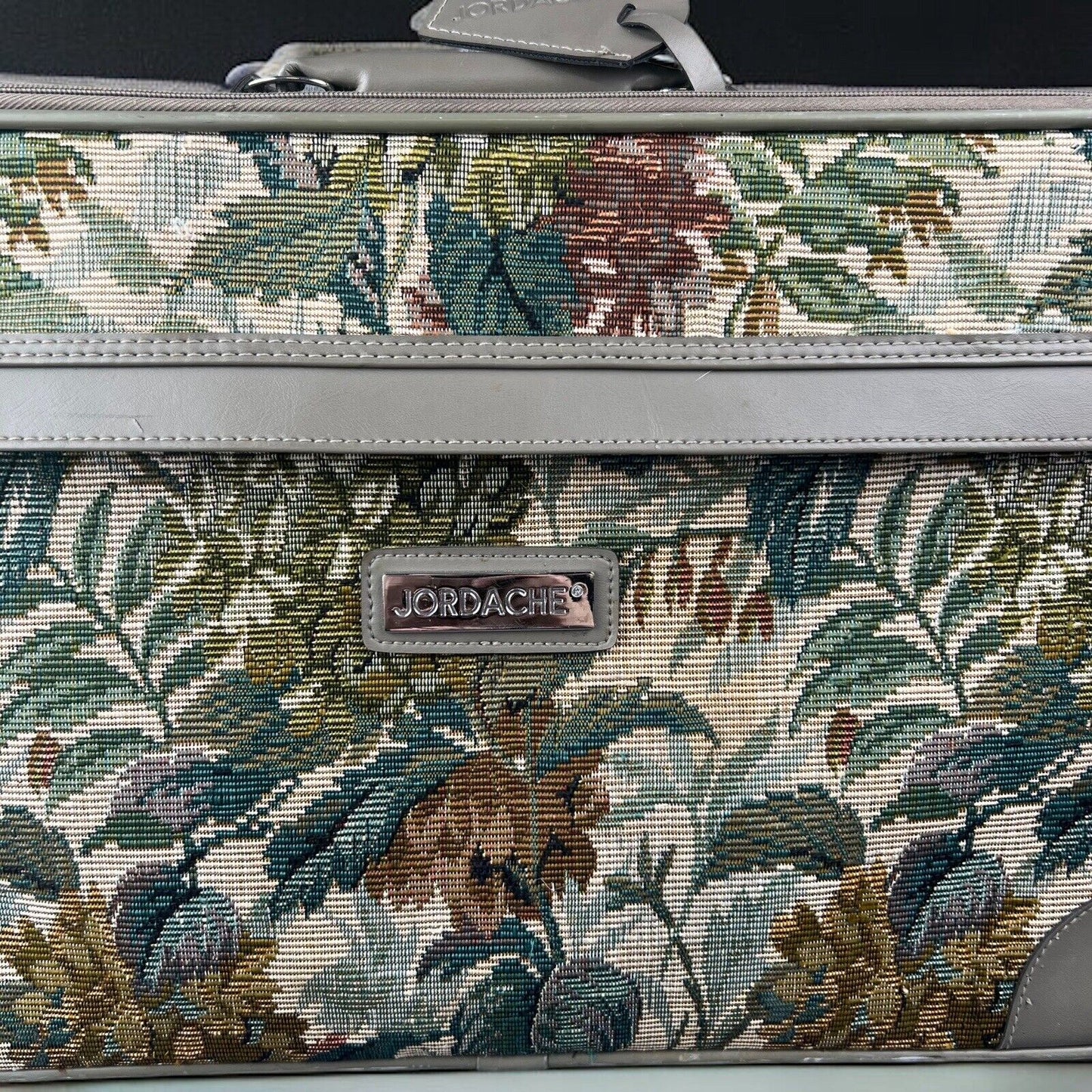 Jordache Floral Tapestry Luggage Overnight Travel Suitcase 20" X 13" Small