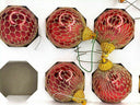 Holly Glass Christmas Ball Ornaments  Gold/Red, Vintage