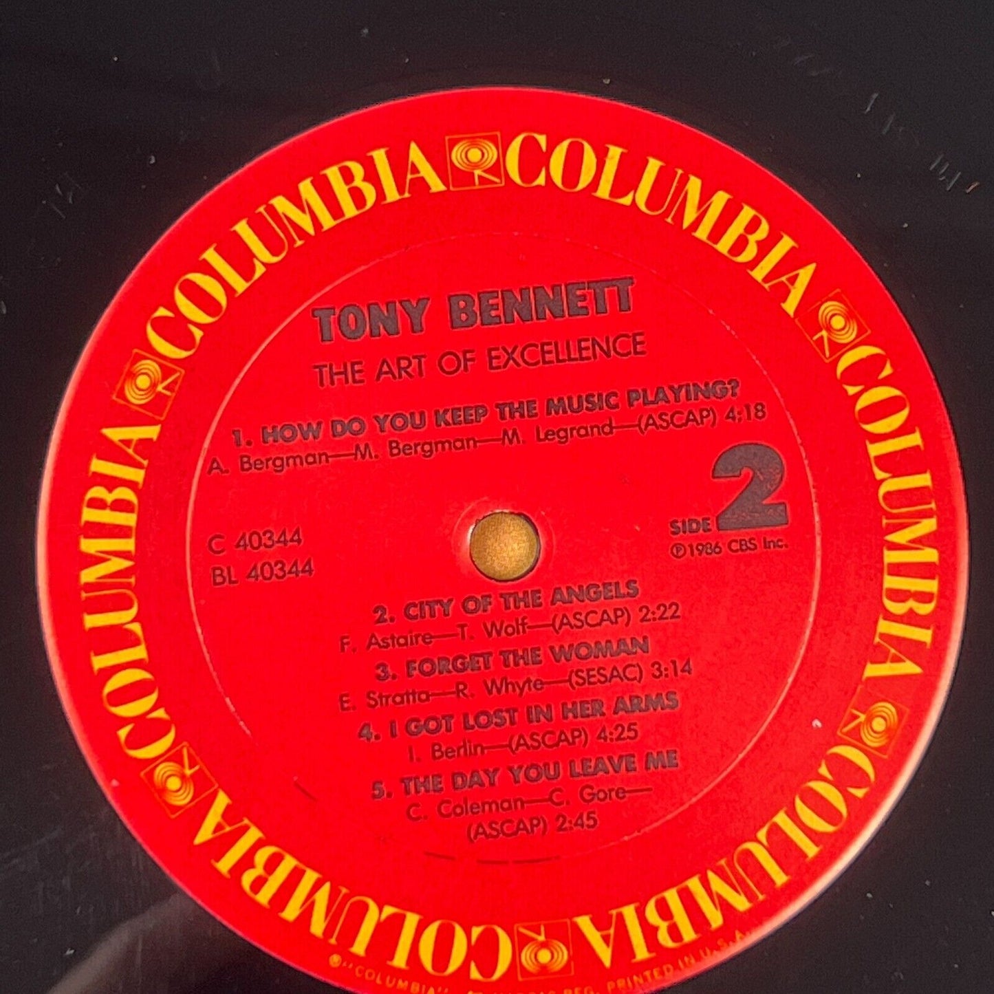 Tony Bennett - The Art of Excellence Promotional Vinyl Record
