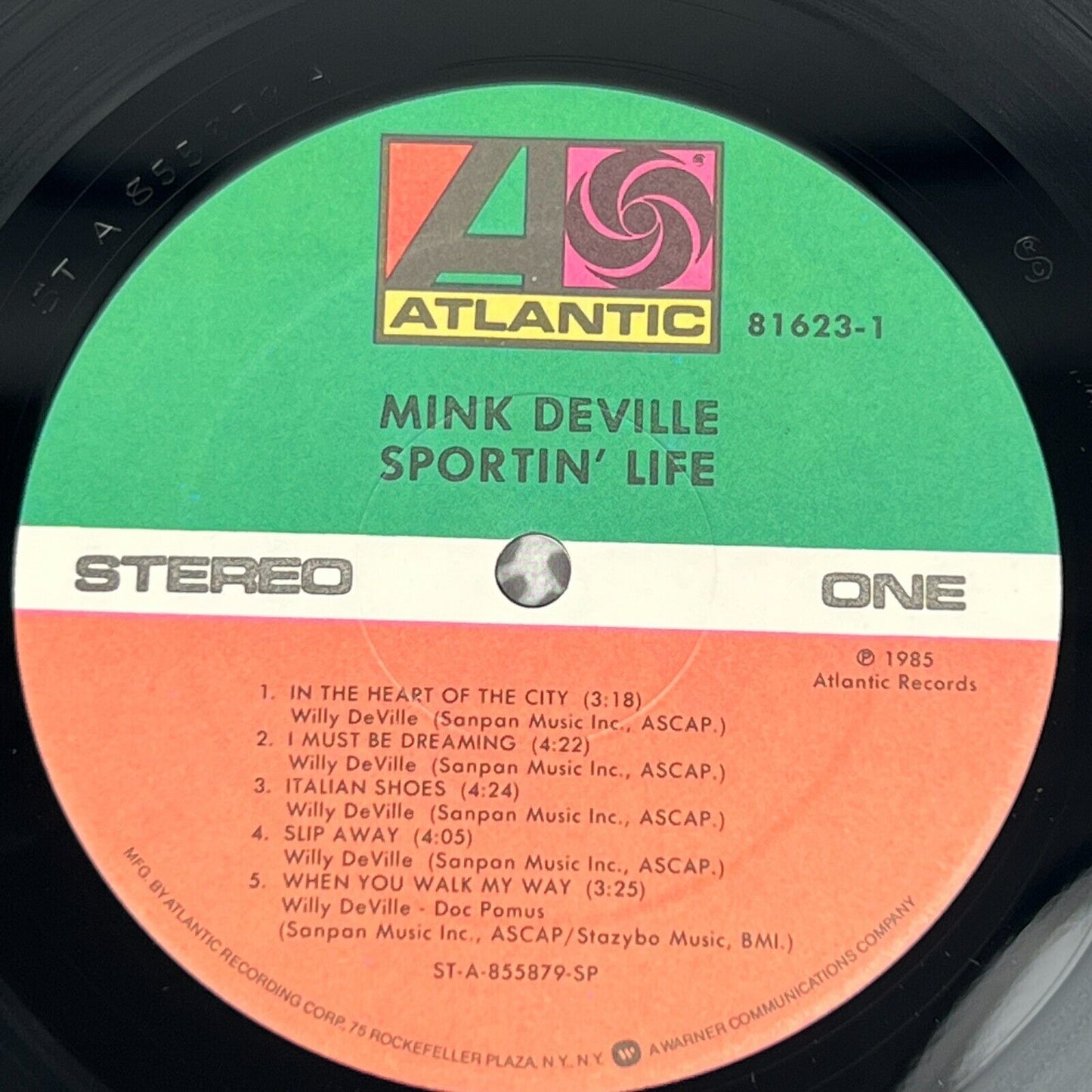 Sportin' Life - Mink Deville Vinyl Promotional Record, Near Mint