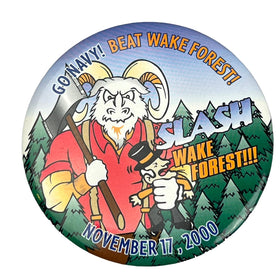 Pinback 3 1/2" Metal Button - GO NAVY! BEAT WAKE FOREST November 17, 2000