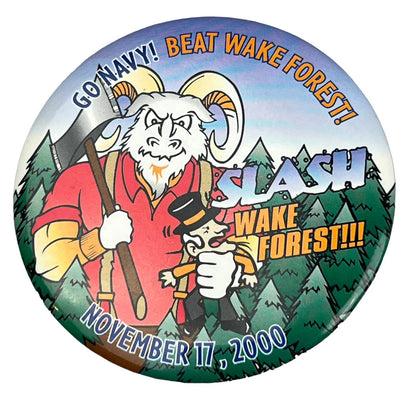 Pinback 3 1/2" Metal Button - GO NAVY! BEAT WAKE FOREST November 17, 2000