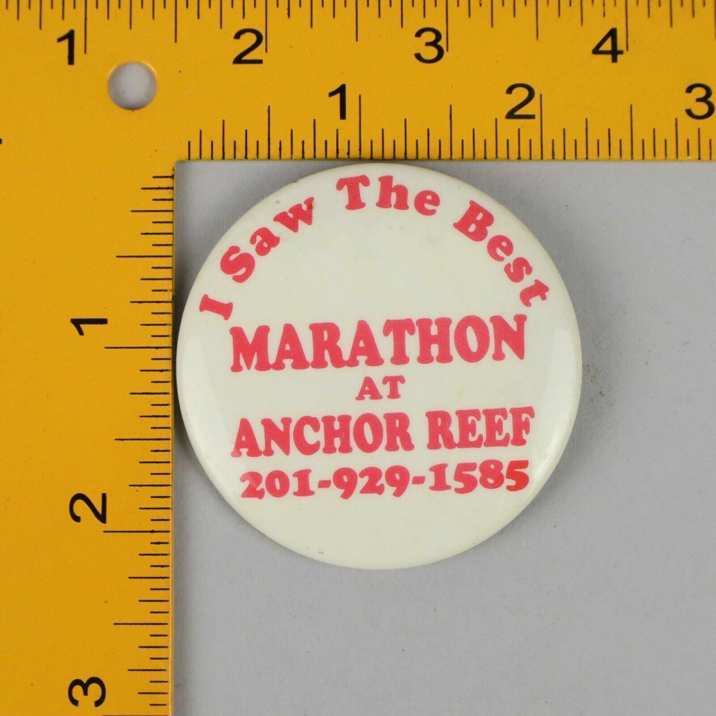 Vintage 2" Button Pinback- I saw the best  Marathon at Anchor Reed (NJ)