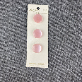 Le Chic B. Blumenthal 3 Pink Buttons Original Card 418 19MM 3/4" Washable