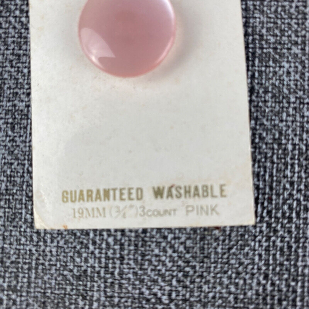 Le Chic B. Blumenthal 3 Pink Buttons Original Card 418 19MM 3/4" Washable