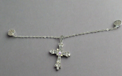 Dangle Faux Diamond Cross Pin