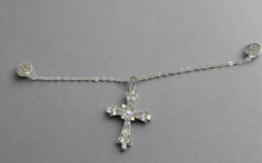 Dangle Faux Diamond Cross Pin