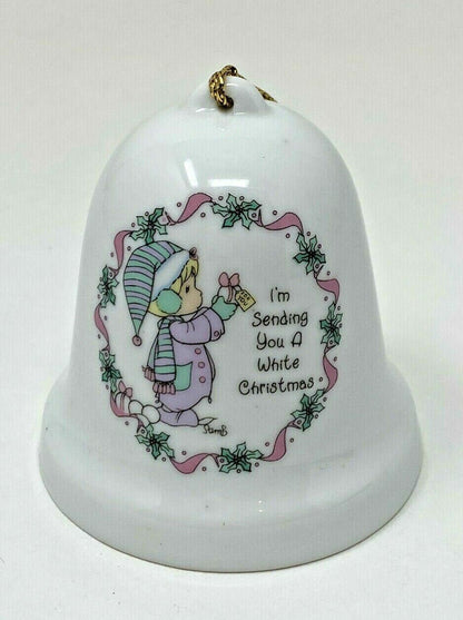 Vintage 1995 Precious Moments Christmas Bell Ornament '...White Christmas...'