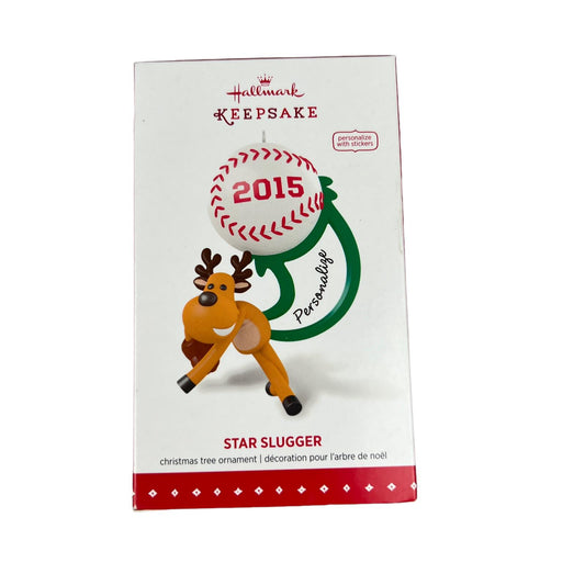 New Hallmark 2015 Star Slugger Reindeer Ornament