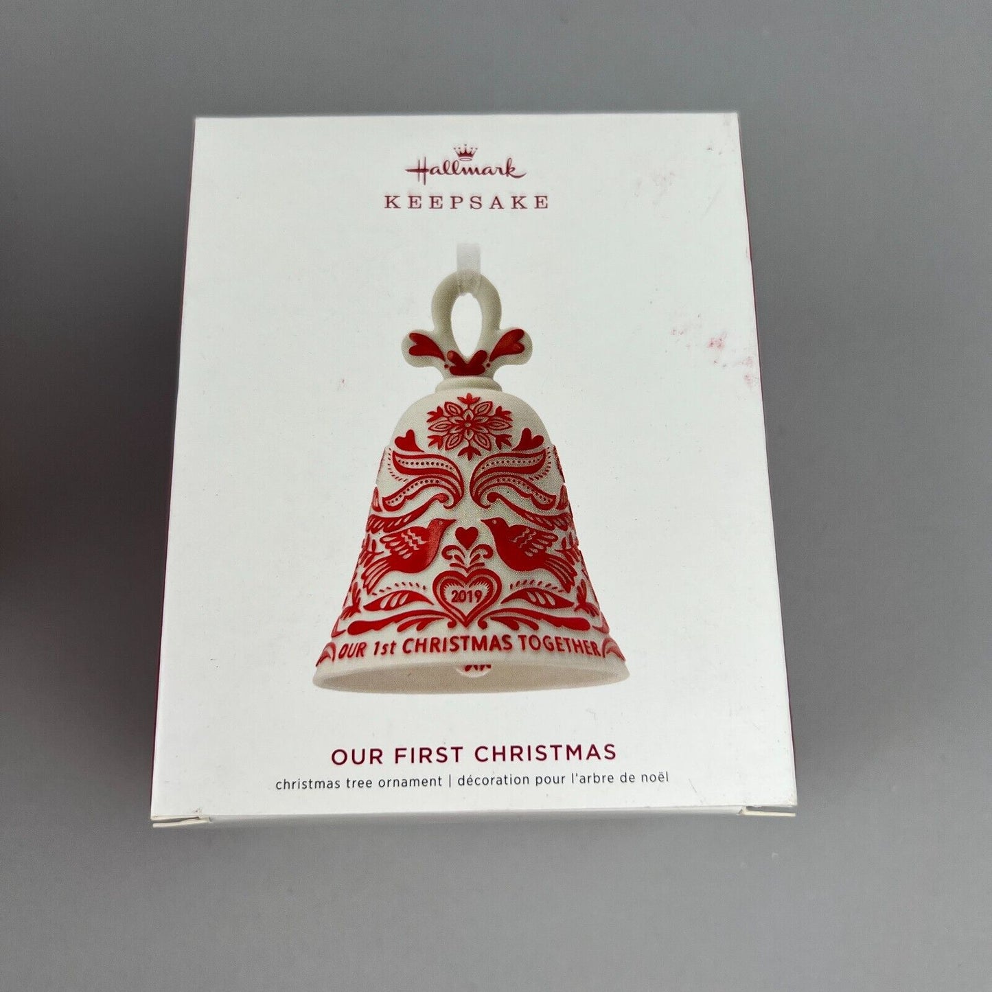 New Hallmark Our 1st Christmas Together Red & White Bell 2019