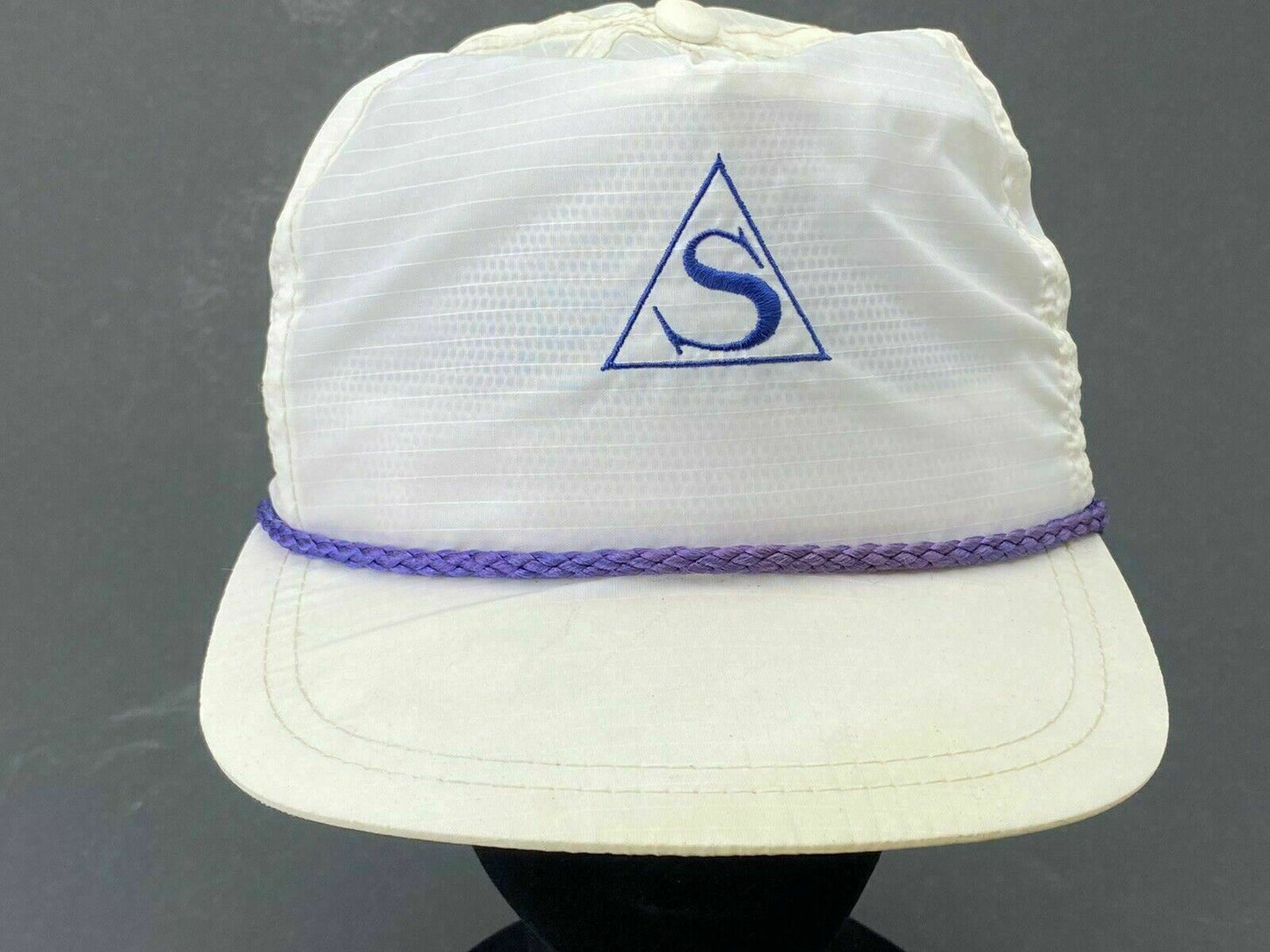 Vintage Strohm Snap-back White-purple Hat (Trucker Hat) RARE Made in USA