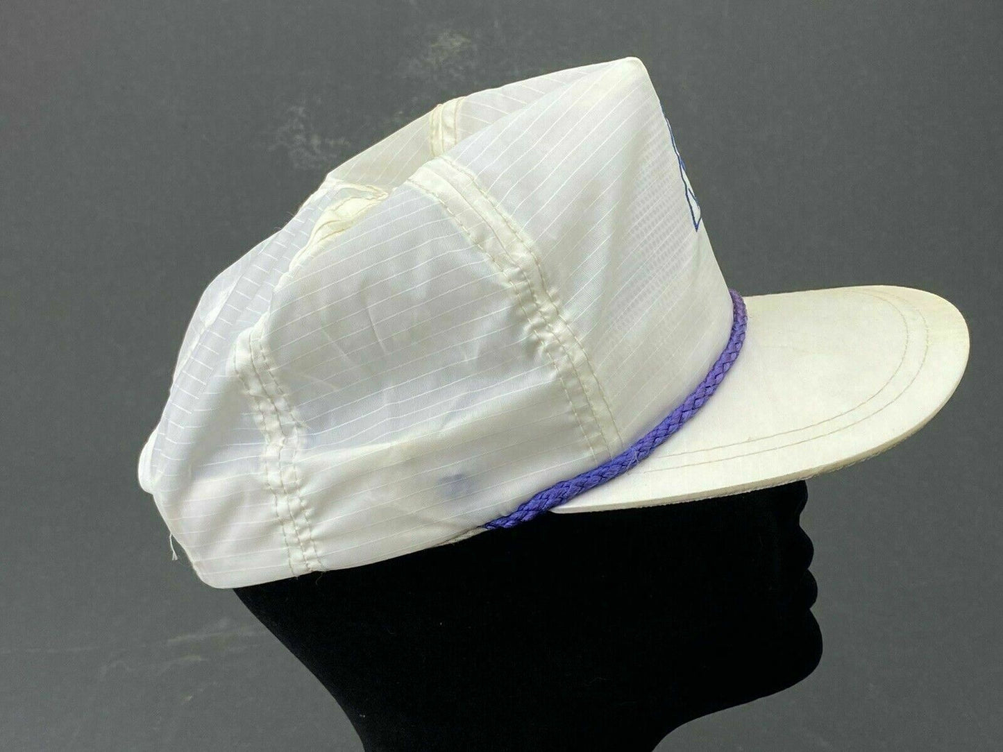 Vintage Strohm Snap-back White-purple Hat (Trucker Hat) RARE Made in USA