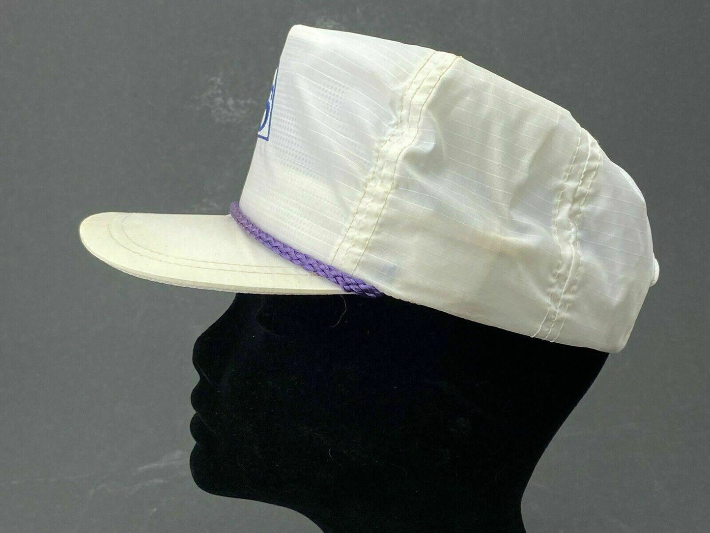 Vintage Strohm Snap-back White-purple Hat (Trucker Hat) RARE Made in USA