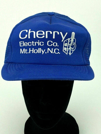 Vintage San Sun Vintage Cherry Electric Co. Mt. Holly, N.C. Snapback Mesh Hat