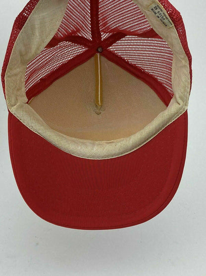 Vintage MGM Spring Brakes Snap-back Cap Hat Trucker Mesh, Red, White