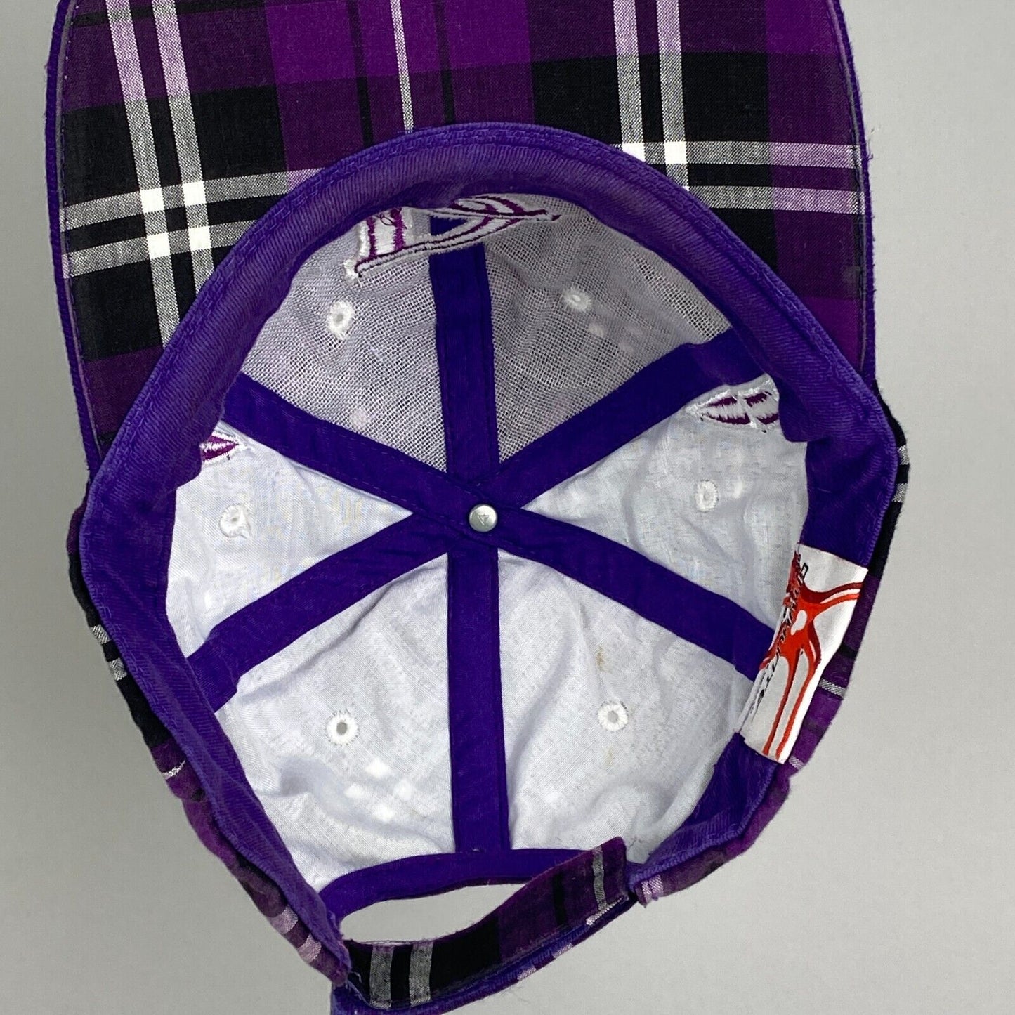 Washington D.C. City Hunter Adjustable Purple and White Plaid Unisex Adult Hat