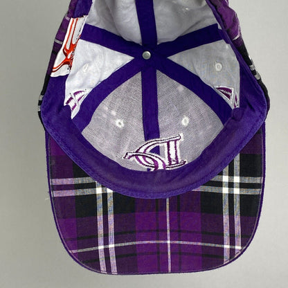 Washington D.C. City Hunter Adjustable Purple and White Plaid Unisex Adult Hat