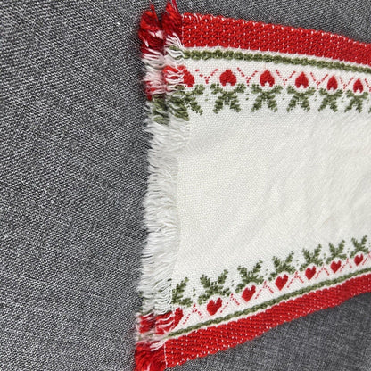 Vintage Decorative Hand Towels 28”x11” Material Acrylic Red and Green
