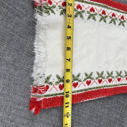Vintage Decorative Hand Towels 28”x11” Material Acrylic Red and Green