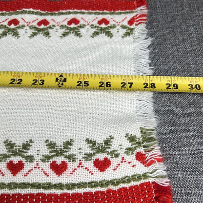 Vintage Decorative Hand Towels 28”x11” Material Acrylic Red and Green