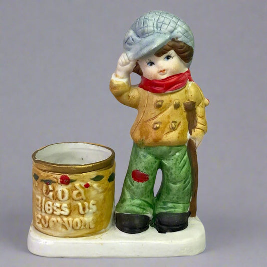 Vintage Jasco Tiny Tim God Bless Us Everyone Luvkins Small Candle Holder